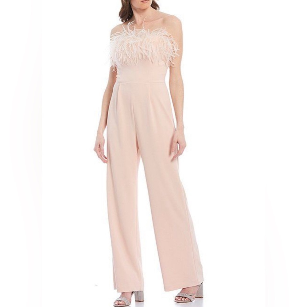 Eliza J Feather Top Jumpsuit